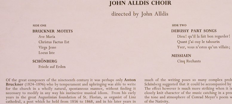 John Alldis Choir: Bruckner,Schönberg,Debussy,Messiaen, Argo/Decca(ZRG 523), UK,Ri, 1967 - LP - L7577 - 9,00 Euro