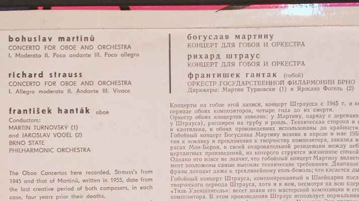 Martinu,Bohuslav / Richard Strauss: Concerto for Oboe and Orchestra, Supraphon(SUA ST 50486), CZ,vg+/m-,  - LP - L7586 - 6,00 Euro