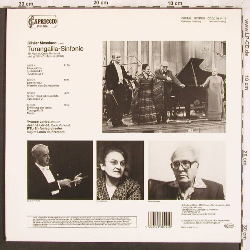 Messiaen,Olivier: Turangalila-Sinfonie, Foc, Capriccio(CD 30 041/1-2), D, 1983 - 2LP - L7613 - 20,00 Euro