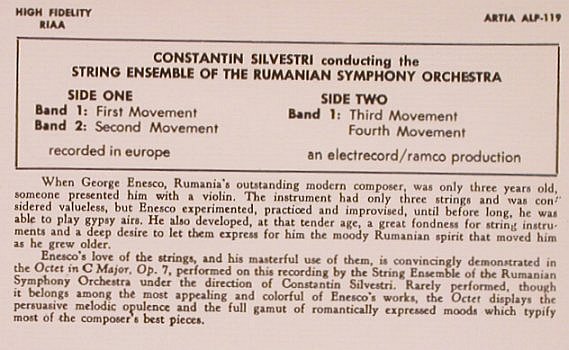 Enesco,Georges: Octet in C major,op.7, Foc, m-/vg+, Artia(ALP-119), US,  - LP - L7656 - 12,50 Euro