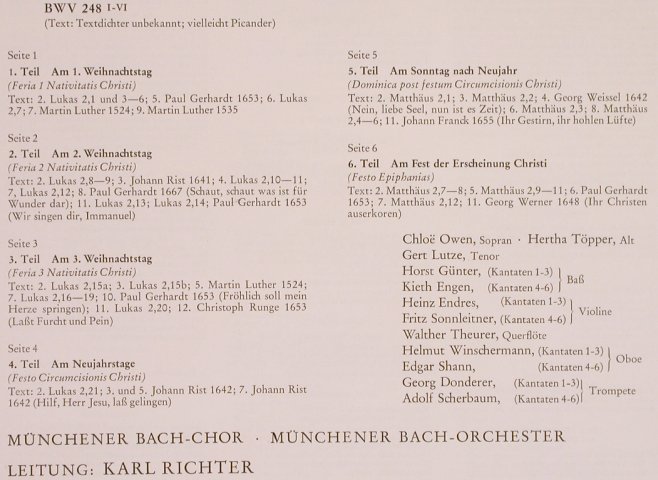 Bach,Johann Sebastian: Weihnachts-Oratorium,BWV 248,Box, Decca Musik für Alle(ND 379/81), D, 1973 - 3LP - L7658 - 15,00 Euro
