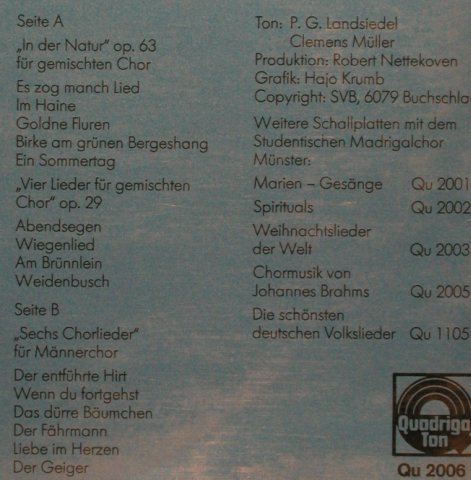 Dvorak,Antonin: Chormusik von Anton Dvorak, Foc, Quadriga Ton(Qu 2006), D, vg+/m-,  - LP - L7661 - 6,00 Euro