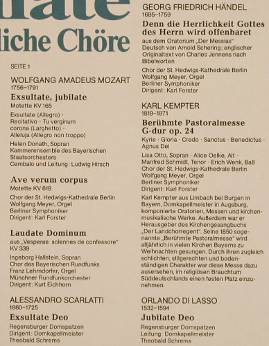 V.A.Exsultat, jubilate: Festliche Chöre-Mozart,Scarlatti..., Eurodisc, Club Ed.(34 494 5), D, 1978 - LP - L7686 - 5,00 Euro