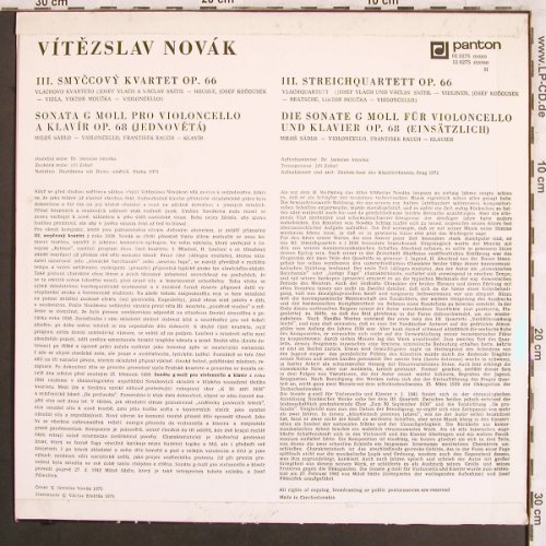 Novak,Vitezslav: III.Streichquartett, op.66, Panton(11 0275), CZ, 1971 - LP - L7727 - 12,50 Euro