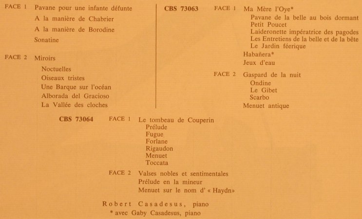 Ravel,Maurice: L'Oeuvre pour piano, Box, CBS(77 346), F, 1972 - 3LP - L7730 - 20,00 Euro