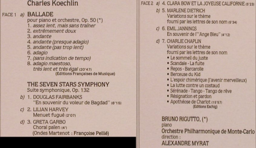 Koechlin,Charles: Ballade pour piano&orch., Foc, La Voix De Son Maitre(173139 1), F, 1983 - LP - L7738 - 12,50 Euro