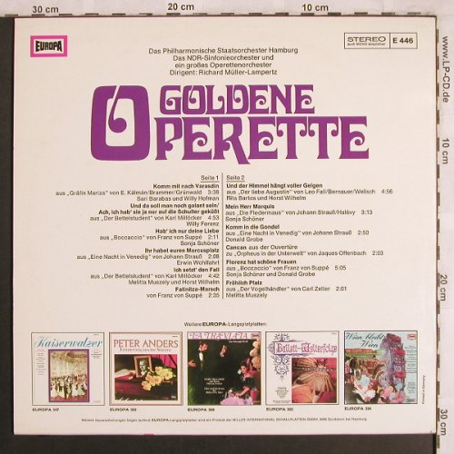 V.A.Goldene Operette: Sari Barabas...Melitta Muszely, Europa(E 446), D,  - LP - L7851 - 4,00 Euro