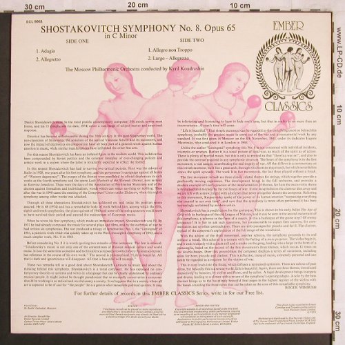 Schostakowitsch,Dmitri: Symphony No.8, Ember(ECL 9003), UK, 1974 - LP - L7856 - 7,50 Euro