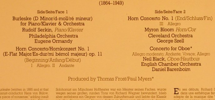 Strauss,Richard: Burleske/Horn C.No.1/Oboe C., CBS Masterworks(MP 39056), NL, 1984 - LP - L7887 - 5,00 Euro