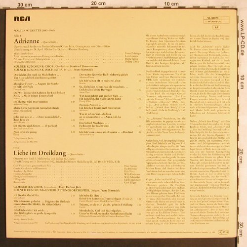 Goetze,Walter W.: Adrienne, Liebe imDreiklang,Quersch, RCA Victrola(VL 30373), D, 1982 - LP - L7901 - 6,00 Euro