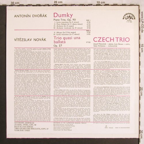 Dvorak,Antonin/Vitezslav Novak: Dumky,PTrio,op90/Trio quasi una bal, Supraphon(1 11 1089), CZ, 1972 - LP - L7911 - 7,50 Euro