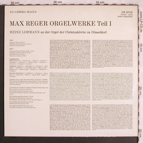 Reger,Max: Orgelwerke Teil 1, Da Camera Magna(SM 92706), D, Mono,  - LP - L7916 - 7,50 Euro