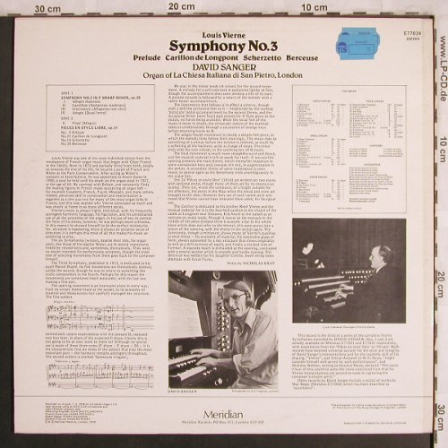 Vierne,Louis: Symphony No.3, Meridian(E 77024), UK, 1979 - LP - L7966 - 12,50 Euro