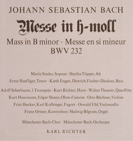 Bach,Johann Sebastian: Messe In H-Moll,bwv 232, Box, Ri, Archiv(2722 026), D, 1962 - 3LP - L8016 - 12,50 Euro