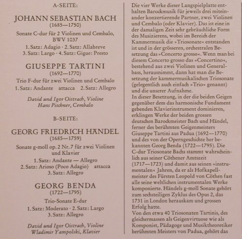 Bach,Johann Sebastian/Händel/Tartin: Triosonate C-Dur/Sonate g-m,op.2..., Heliodor(89 561), D,  - LP - L8044 - 7,50 Euro