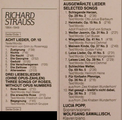 Strauss,Richard: Lieder, Foc, co, EMI(27 0255 1), D, 1985 - LP - L8067 - 6,00 Euro