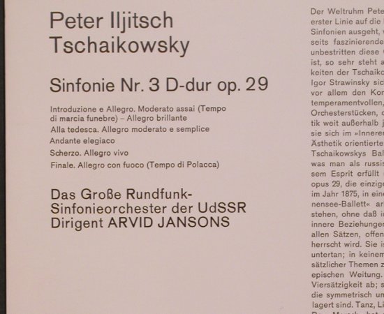 Tschaikowsky,Peter: Sinfonie Nr.3, Melodia Auslese(79 867 ZK), D,  - LP - L8073 - 6,00 Euro