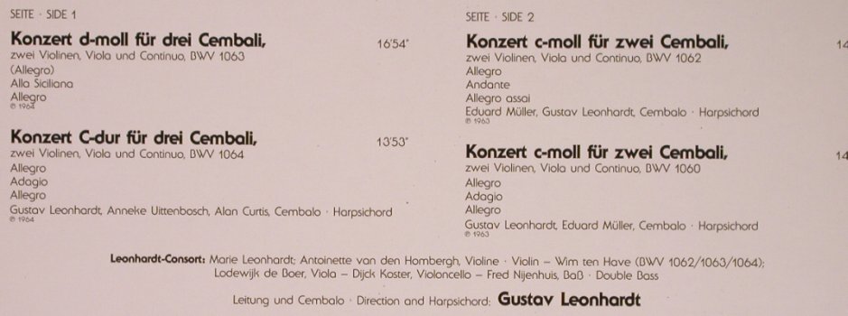 Bach,Johann Sebastian: Konzerte für 2 und 3 Cembali, Teldec Reference(6.43034 AQ), D, Ri, 1984 - LP - L8113 - 6,00 Euro