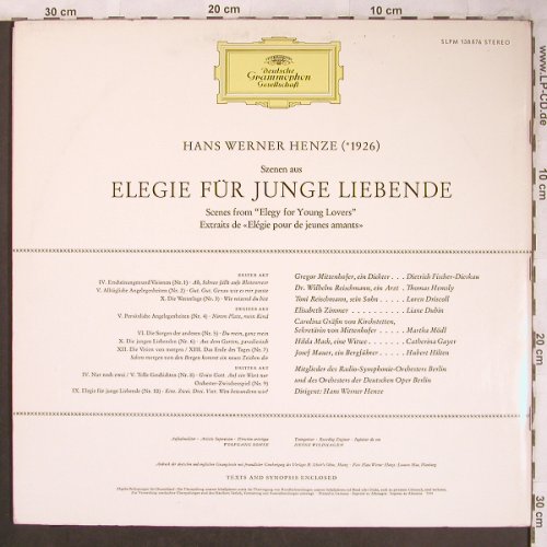 Henze,Hans Werner: Elegie Für Junge Liebende-Szenen, Deutsche Gramophon(SLPM 138 876), D, 1964 - LP - L8149 - 15,00 Euro