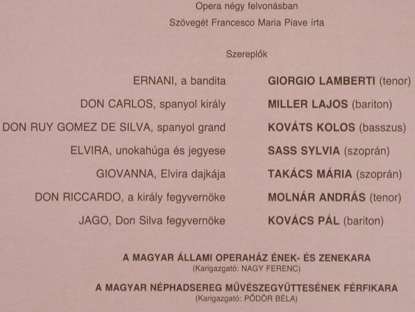 Verdi,Giuseppe: Ernani, Box (in italian), Hungaroton(SLPD 12259-61), H, 1982 - 3LP - L8150 - 17,50 Euro