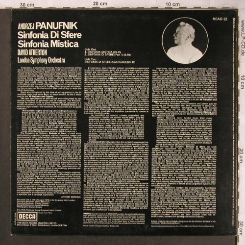 Panufnik,Andrzej: Sinfonia di Sfere / Mistica, Decca(HEAD 22), UK, 1979 - LP - L8153 - 12,50 Euro