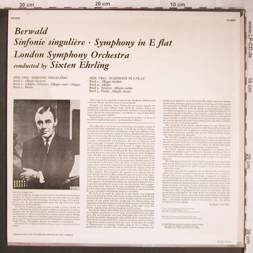 Berwald,Franz: Sinfonie singuliere,SymphonieE flat, London(CS 6602), US, 1968 - LP - L8185 - 12,50 Euro