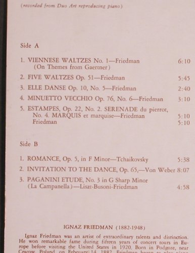 Friedman,Ignaz: Concert II, vg+/m-, Klavier Rec.(KS-115), US, 1970 - LP - L8186 - 12,50 Euro