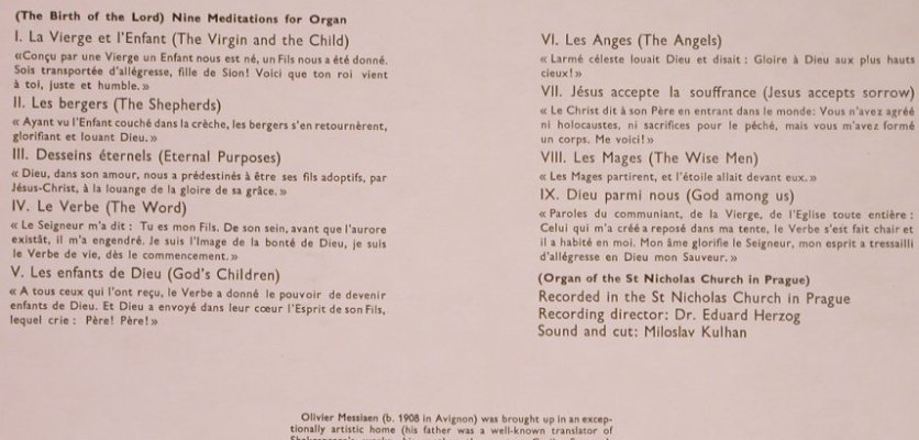 Messiaen,Olivier: La Nativite Du Seigneur, vg+/m-, Everest Records(3330), US,  - LP - L8226 - 6,00 Euro