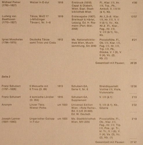 V.A.Wiener Tänze des Biedermeier: Paner, Beethoven..Lanner, Archiv(29 883-6), D,Club Ed., 1973 - LP - L8248 - 5,00 Euro