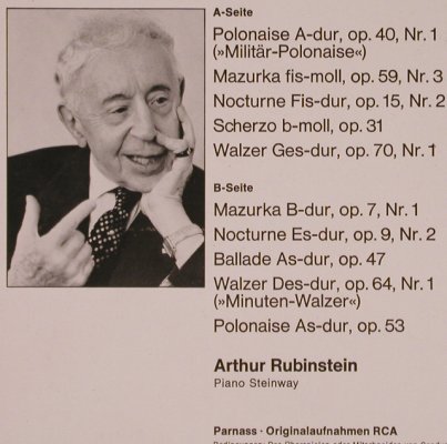 Rubinstein,Arthur: Spielt Chopin,(Steinway) m-/vg+, Parnass(64 532), D, 1976 - LP - L8270 - 5,00 Euro