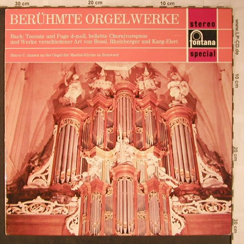 V.A.Berühmte Orgelwerke: J.S.Bach.Toccata u.Fuge, Fontana(700 105 WGY), NL,  - LP - L8298 - 6,00 Euro