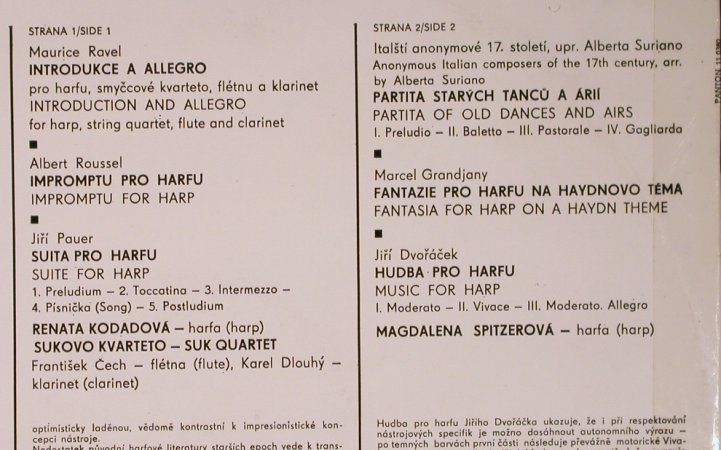 V.A.Music for Harp: Ravel, Roussel,Jiri Dvoracek, Panton(11 0380 G), CZ,vg+/m-, 1973 - LP - L8316 - 7,50 Euro