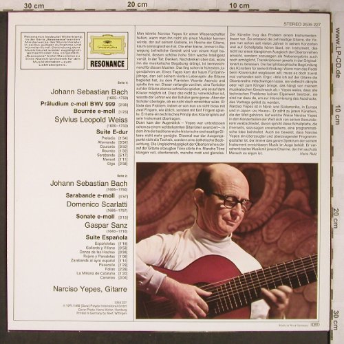 Yepes,Narciso: Barock Musik, D.Gr. Resonance(2535 227), D, 1971 - LP - L8358 - 7,50 Euro