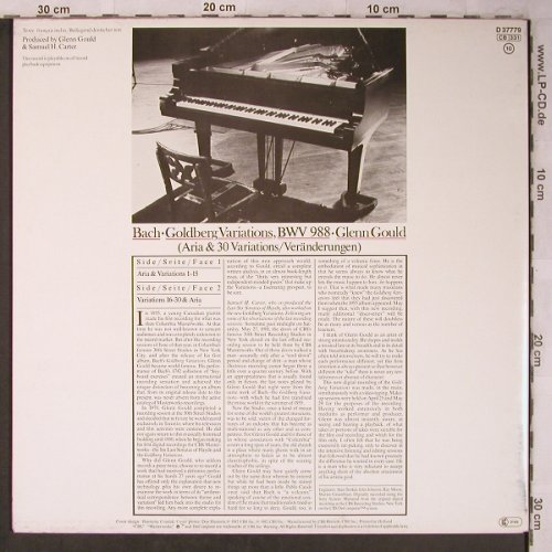 Bach,Johann Sebastian: The Goldberg-Variationen, Foc, CBS(D 37779), NL, 1982 - LP - L8373 - 7,50 Euro
