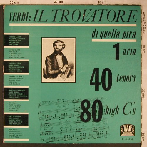 Verdi,Giuseppe: Il Trovatore-Di Quella Pira, 40Tr., TAP Rec.(T-333), US, m-/vg+,  - LP - L8384 - 7,50 Euro