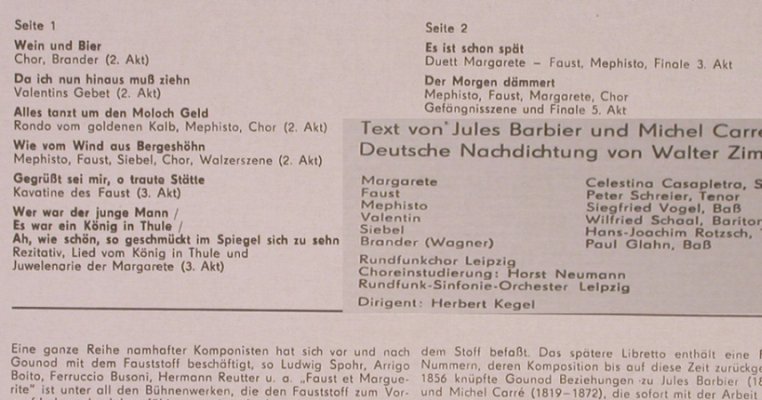 Gounod,Charles: Margarete-Opernqueerschnitt, Eterna(8 26 197), DDR, 1978 - LP - L8405 - 6,00 Euro