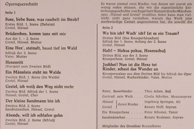 Humperdinck,Engelbert: Hänsel Und Gretel-Querschnitt, Eterna(8 26 179), DDR, 1971 - LP - L8407 - 5,00 Euro