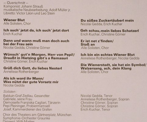Strauss,Johann / Franz Lehar: Wiener Blut / Giuditta, Amiga(8 45 068), DDR, 1981 - LP - L8409 - 6,00 Euro