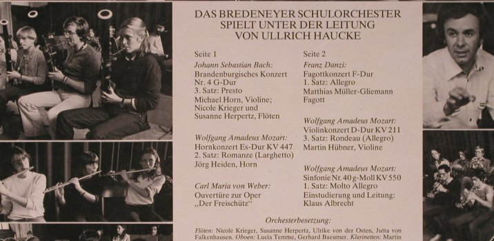 Bredeneyer Schulorchester: Bach,Danzi,Mozart,Weber, vg+/m-, EMI(F 667.208), D, 1980 - LP - L8451 - 7,50 Euro