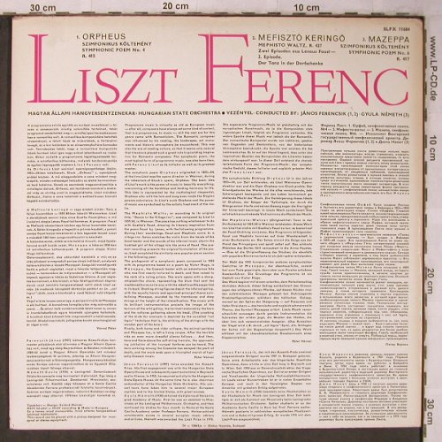 Liszt,Franz: Orpheus-Mephisto Walz,Mazeppa, Hungaroton(SLPX 11684), H, m-/vg+, 1974 - LP - L8468 - 6,00 Euro