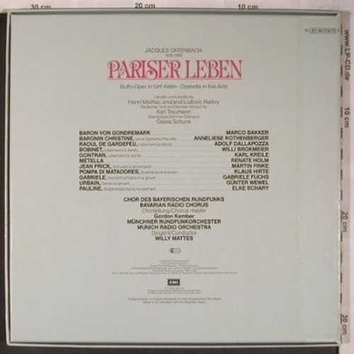 Offenbach,Jacques: Pariser Leben, Box, EMI (157-46 574/75 T), D, 1983 Typ: 2LP Best.-Nr.: L8485 Preis: 12,50 Euro