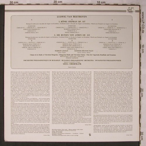 Beethoven,Ludwig van: König Stephan/Die Ruinen von Rom, Fidelio(FL 3312), H,  - LP - L8505 - 12,50 Euro