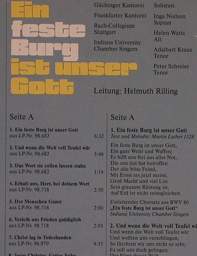 Bach,Johann Sebastian: Eine  feste Burg ist unser Gott., Laudate(98.792), D,  - LP - L8527 - 7,50 Euro