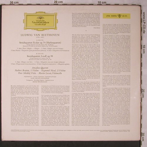Beethoven,Ludwig van: Streichquartette es-dur op.74,op.95, D.Gr.(LPM 18 896), D, 1964 - LP - L8534 - 17,50 Euro
