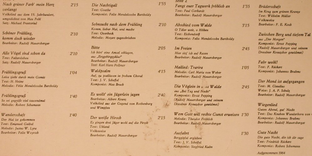 Dresdner Kreuzchor: Nach grüner Farb'mein Herz verlangt, Eterna(8 25 477), DDR, 1976 - LP - L8586 - 6,00 Euro