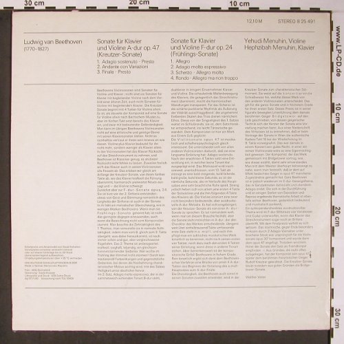 Beethoven,Ludwig van: Violinsonaten F-Dur op.24/A-Dur op., Eterna(8 25 491), DDR, 1980 - LP - L8605 - 12,50 Euro