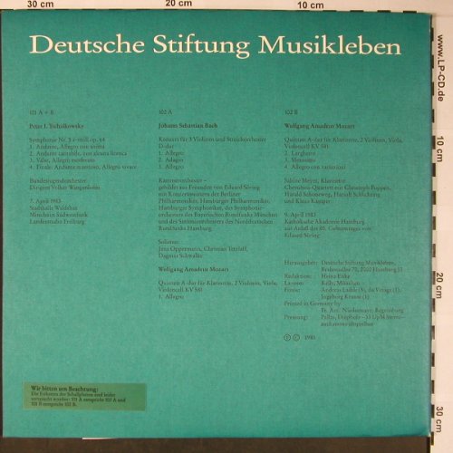 V.A.Deutsche Stiftung Musikleben: Junge Musiker,Tschaik.Bach,Mozart, DSM(24-3-03), D, Foc, 1985 - 2LP - L8623 - 12,50 Euro