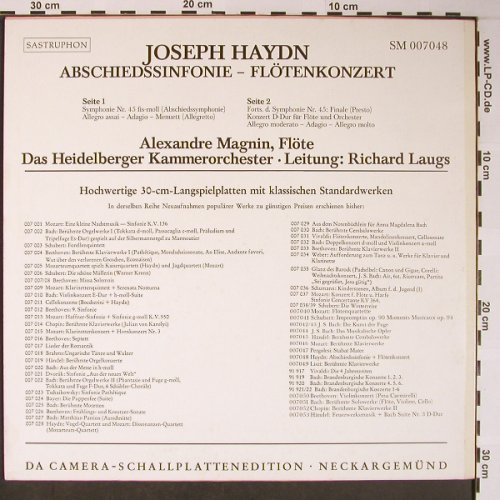 Haydn,Joseph: Sinfonie Nr.45 fis-moll/Flötenkonze, Sastruphon(SM 007 048), D,  - LP - L8636 - 6,00 Euro