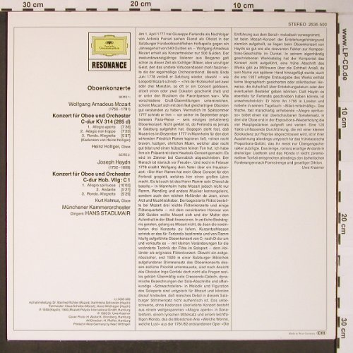 Mozart,Wolfgang Amadeus/Haydn: Oboenkonzerte,KV314 / hob VIIg:C1, D.Gr. Resonance(2534 500), D, 1983 - LP - L8694 - 7,50 Euro