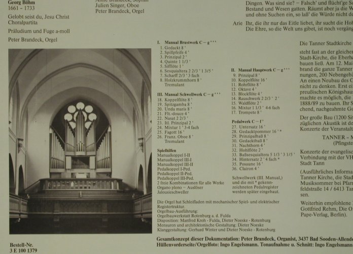 V.A.Orgeln unserer Heimat-Folge 5: Stadtkirche Tann/Rhön, Life Records(3 E 100 1379), D, 1981 - LP - L8702 - 7,50 Euro